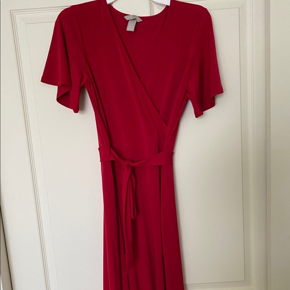 red wrap dress h&m